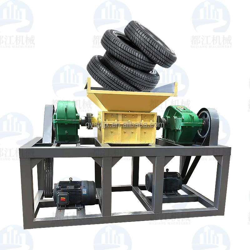double shaft rubber crusher New Type Waste Tyre Shredder