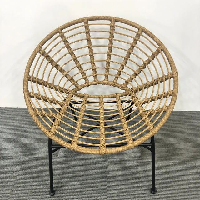 Balcony Set Natural Rattan Leisure Stylish Round Lounge Chair for Conversation