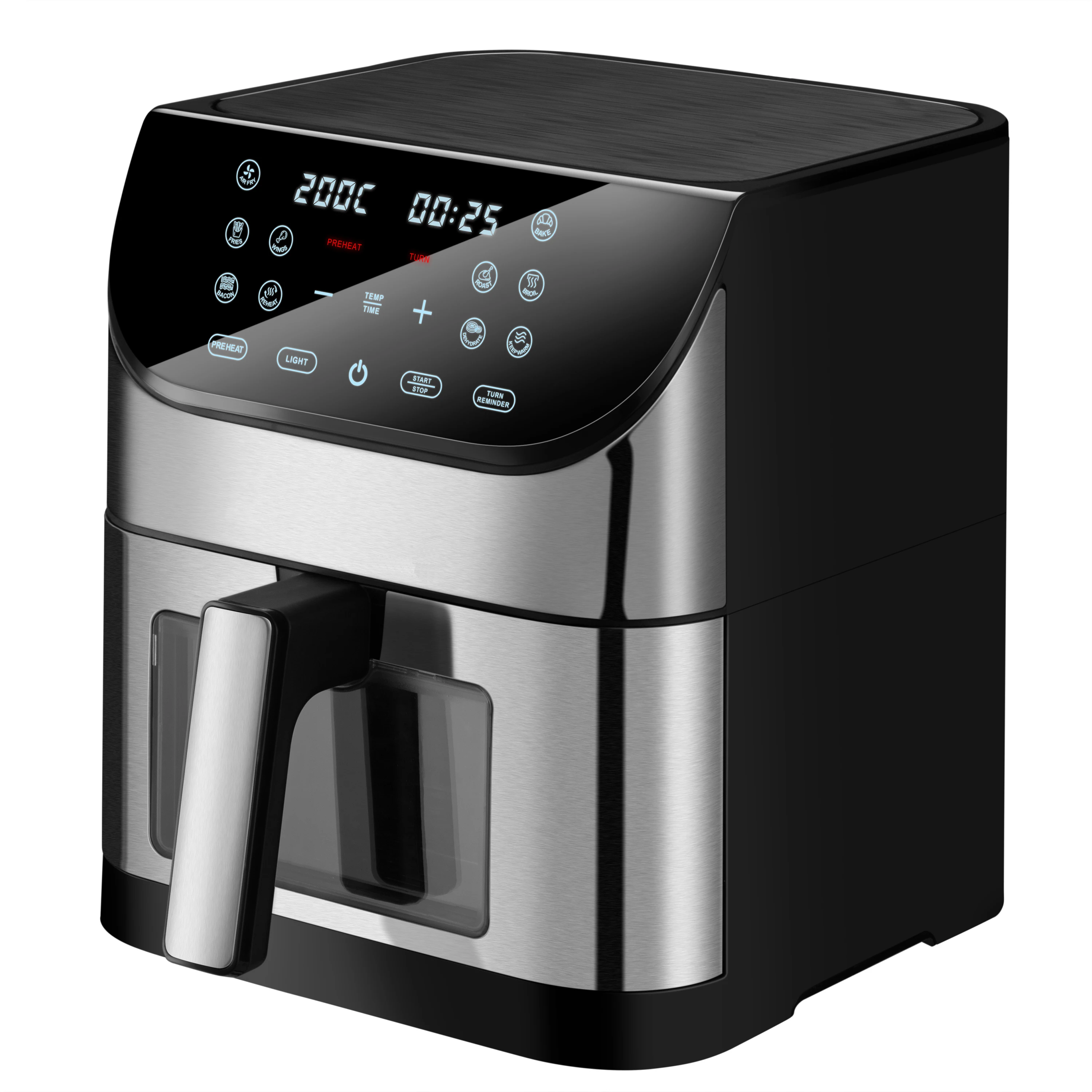 New Electric Home Appliances 1800W 8L Kitchen large capacity square air fryer oven with touch screen