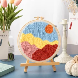 Popular DIY Art & Collectible Use and Textile Fabric Home Decor punch needle diy kit embroidery set