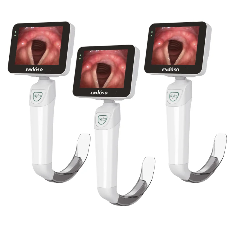 Endoso Manufacturer Medical Video Laryngoscope Surgical Endoscope set with 3.5 inch monitor and price