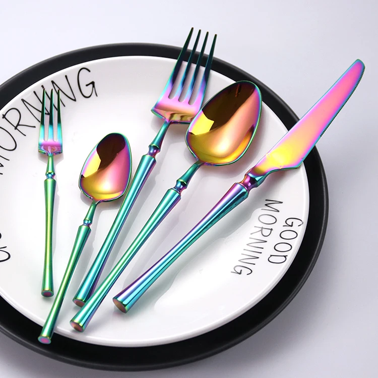 Набор столовых приборов из нержавеющей стали, серебро 304 пробы