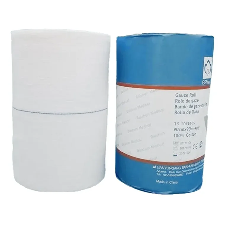 X Ray Detectable Paper Packed 36x100 Sterile Cotton Medical 4ply Absorbent Gauze Roll