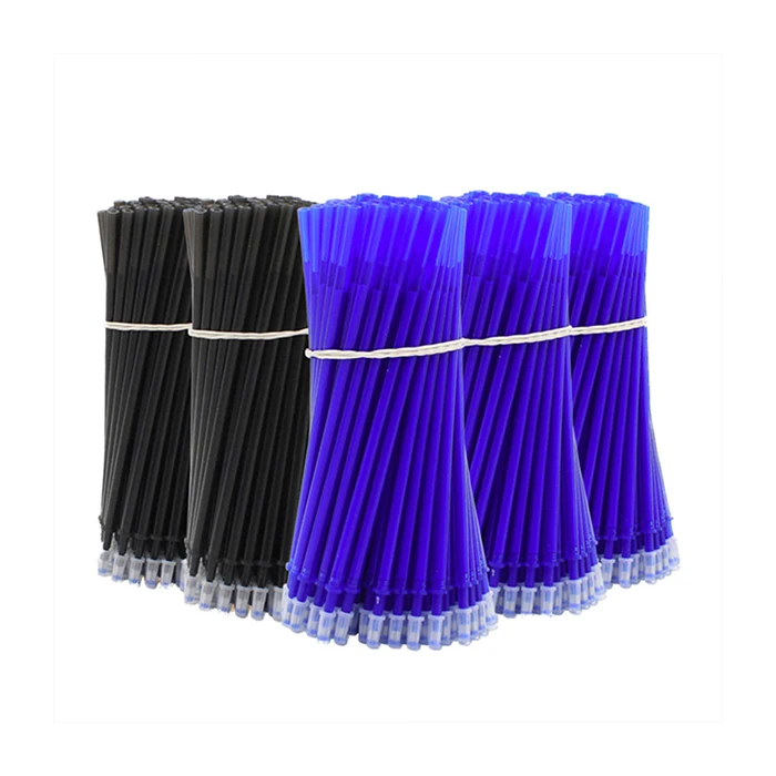 Drawing Writing Bullet Needle Head 0.5MM Black Blue Erasable Gel Ink Pen Refill
