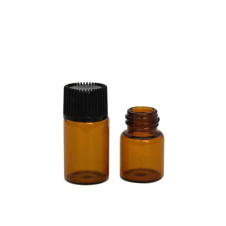
wholesale 1 ml 2ml 3ml 4ml 5 ml amber essential oil mini glass bottle vial 