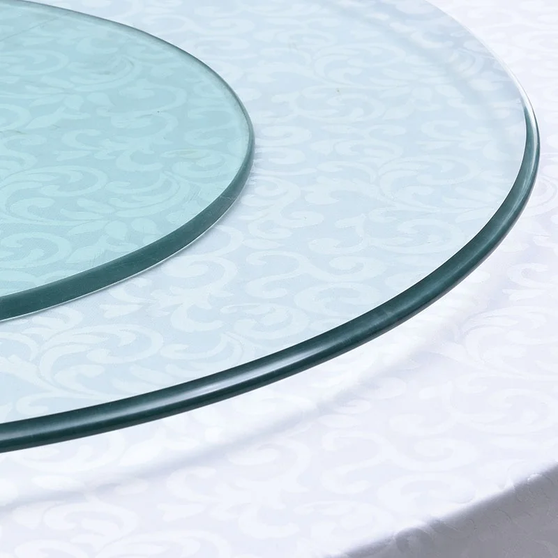 60cm (23.6inch) Tempered Glass Lazy Susan Turntable, Round Tabletop Rotating Serving Tray for Dining Table