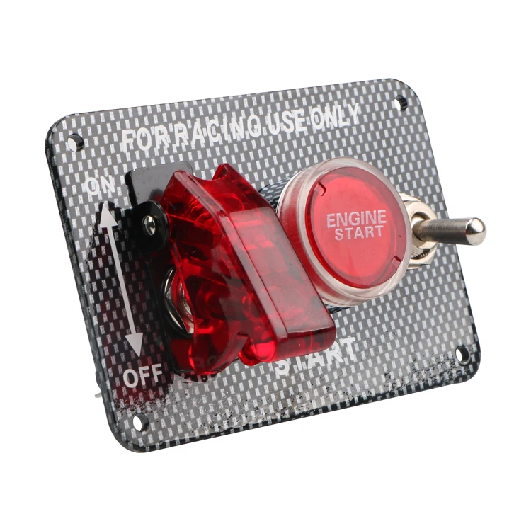 Racing Car  Ignition Illuminate Switch Panel Engine Start Push Button with Indicator Toggle