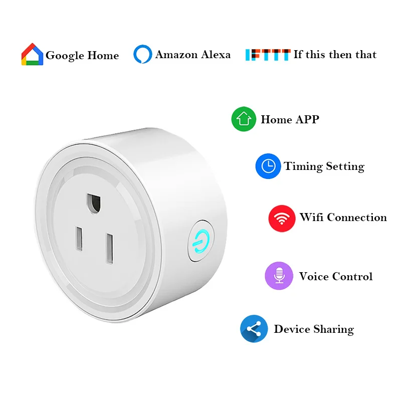 Розетка с дистанционным управлением Wi-Fi работает с Amazon Alexa Google ассистентом Ifttt, настенные розетки для зарядного устройства