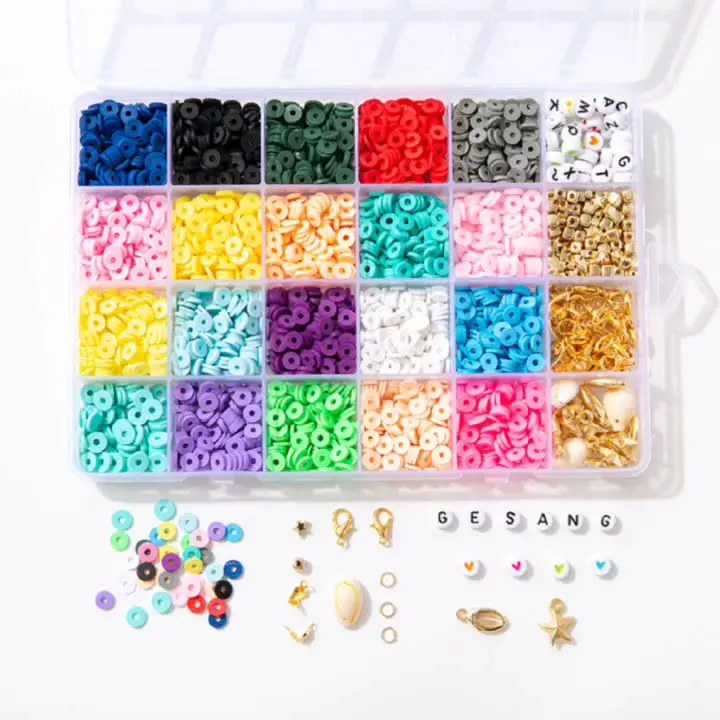 Bestone Wholesale Rainbow Mix Polymer Clay Bracelet Beads Boho Heishi Polymer Clay Beads for Jewelry Making