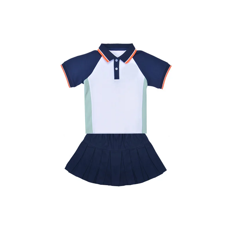 School Sports Wear 2PC set polo shirt short pant Breathable Casual Cute School Uniform Tracksuit