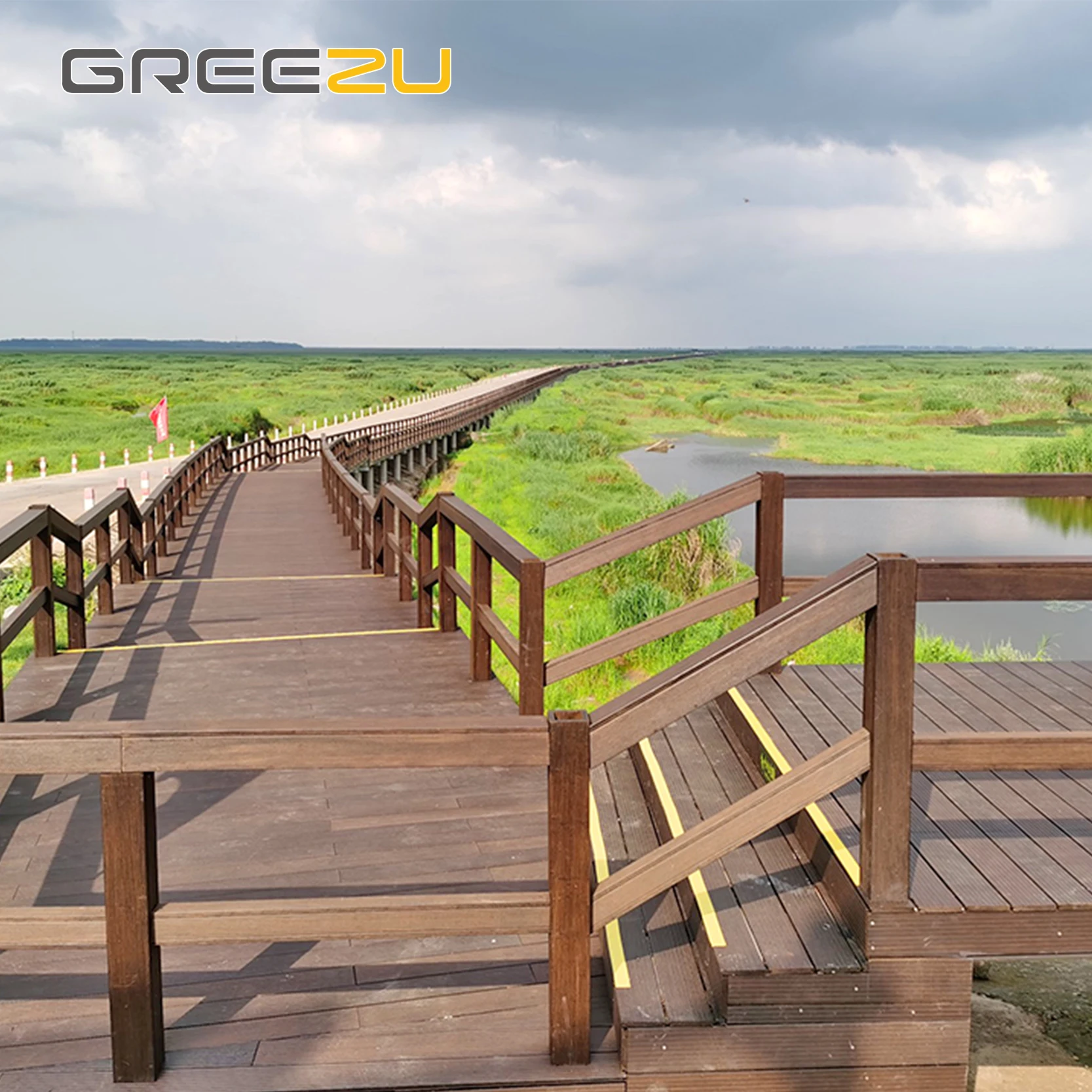 Eco forest balcony strand woven bamboo decking Outdoor rustic non slip moso bamboo deck tile Bamboo deck flooring & accessories