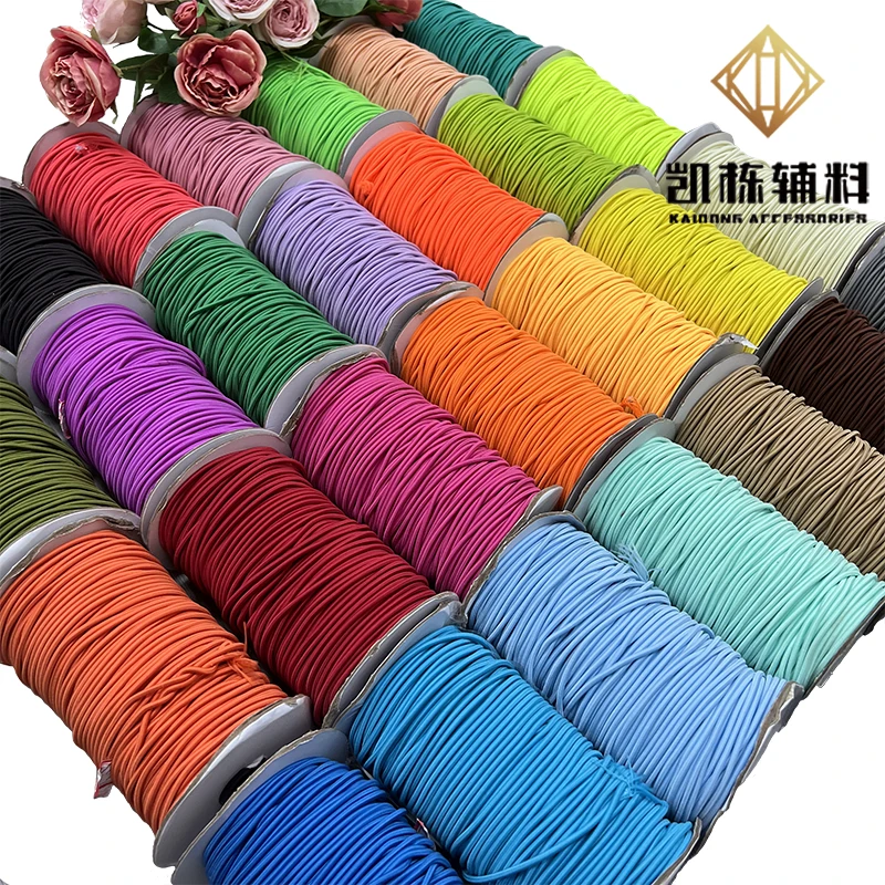 Factory Wholesale Multiple Color Inventory 2Mm 3Mm Custom Imported Latex Round Polyester Elastic Cord String