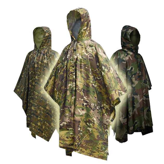 New cloak camouflage raincoat multi-functional tent floor mat windproof emergency field concealed operation waterproof