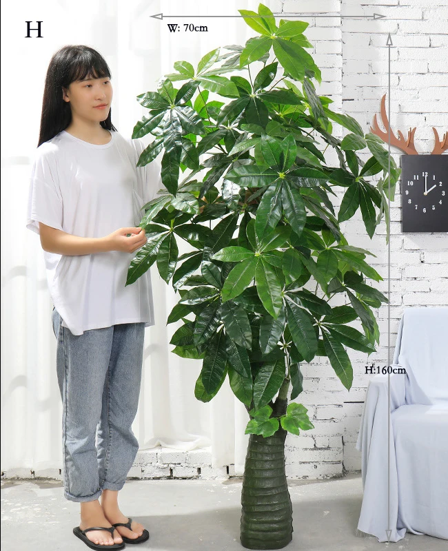 Artificial Grass and Palm Tree for Outdoor Home Hotel Office Decoration with Large Plastic Leaves