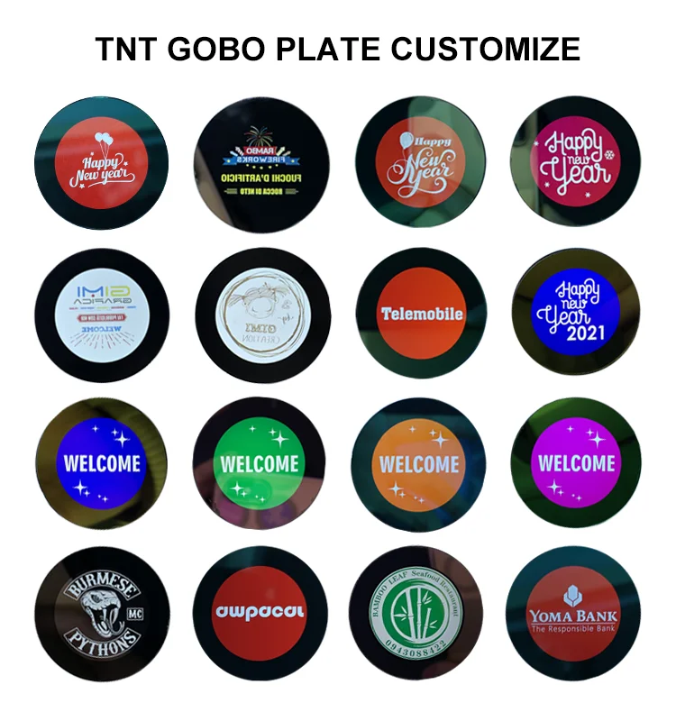 TNT Customize Gobos  Heat-resistant Glass Full Color UV Laser Gobo Projector Light  Lamp