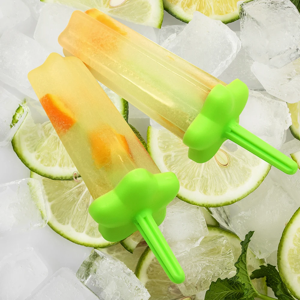 Helpcook BPA бесплатно многоразовые фруктового льда, партиями по 6 комплектов для льда ldpе, принимающих можно мыть в посудомоечной машине Прочный DIY на палочке поп формочка для мороженого