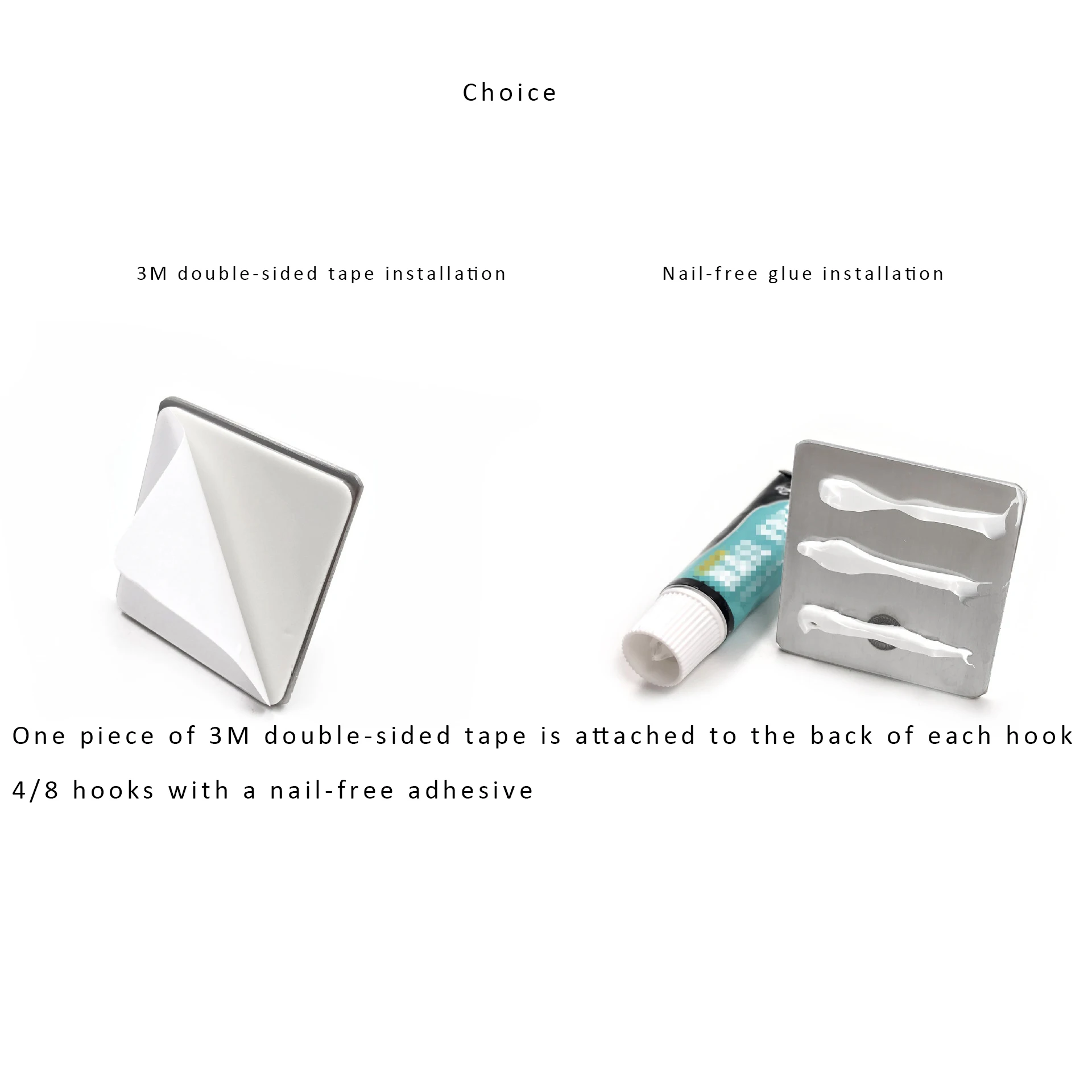 Metal Stainless Steel 3M Self-Adhesive Wall Mounted Decorative Coat Robe hooks wall organisation Rack Hanger Bathroom