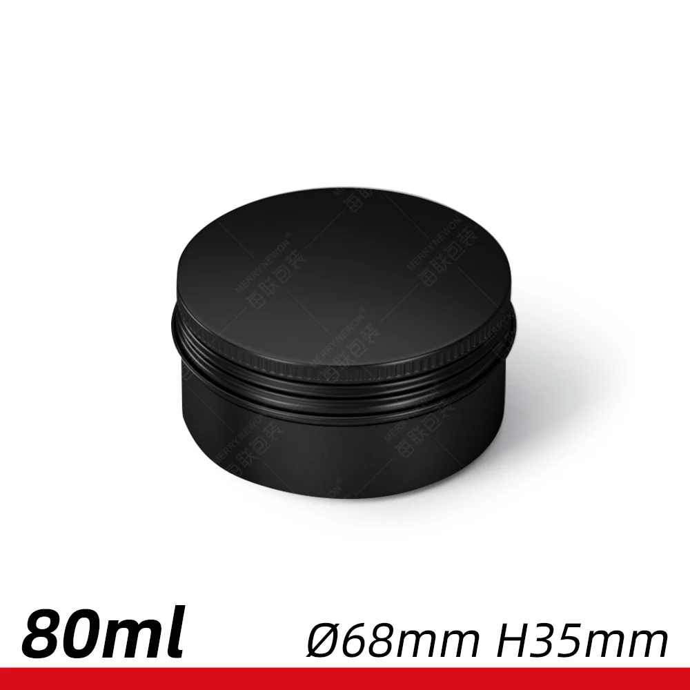 
80g/ml Silver White Black Aluminum Hair Mask Balm Jar Candle Candy Tea Tin Case Metal Packaging With Screw Lid 
