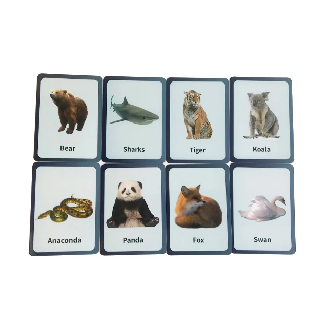 New Custom Design Poker Flashcards Pet Paper and Plastic Educational Advertising Game Playing Flashcards