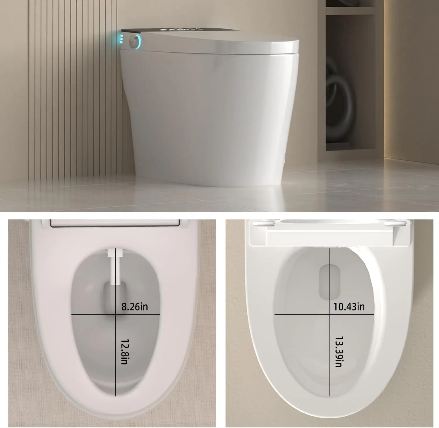 Modern North America Elongated Smart Toilet Bidet Remote Control Foot Sensor Floor Mounted Sanitary Ware Automatic