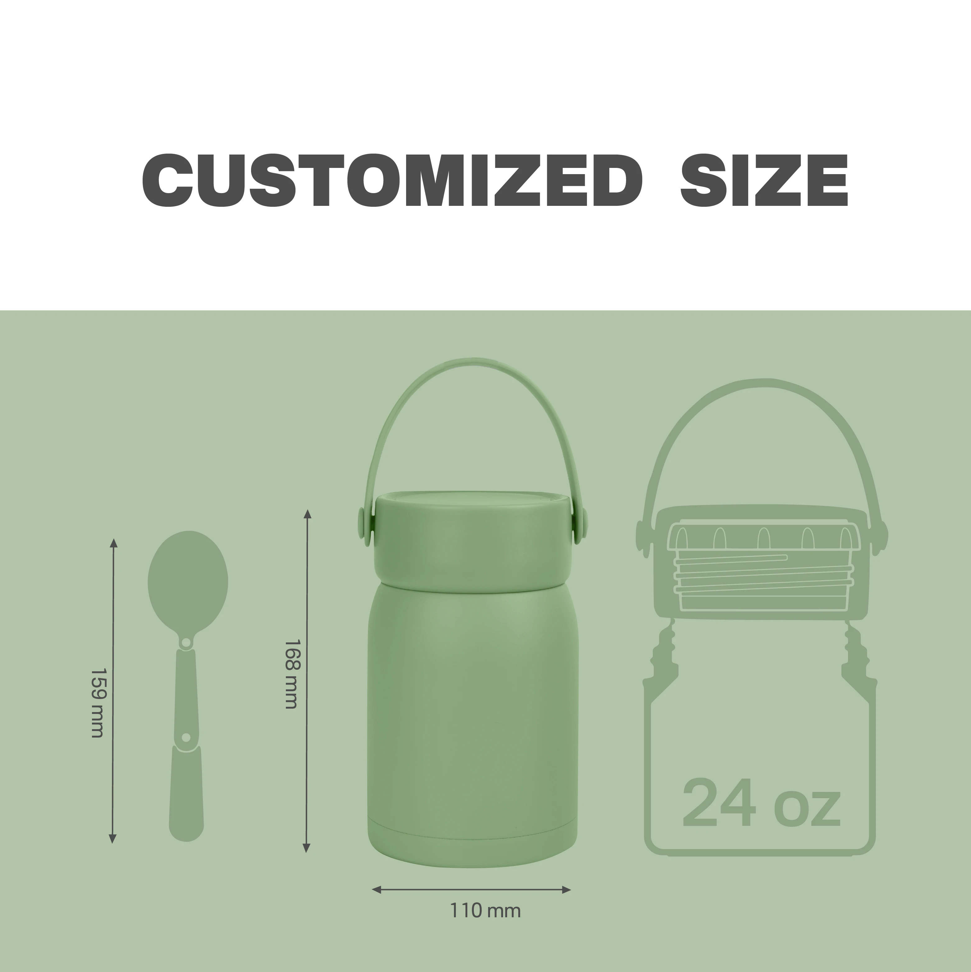 Multifunction 24oz Double Wall Stainless Steel Insulated Food Container With Lid And Spoon
