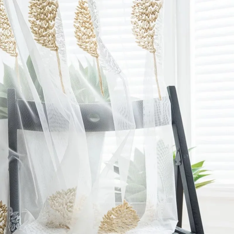 Ready Made Embroidery Sheer Curtains For The Living Room Window