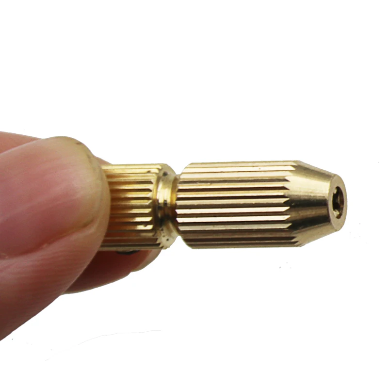 Brass Mini Drill Chuck Engraver Collet Chuck Electric Motor Shaft Fixture Clamp 0.8-1.5mm Rotary Tool Quick Change Chuck Adapter