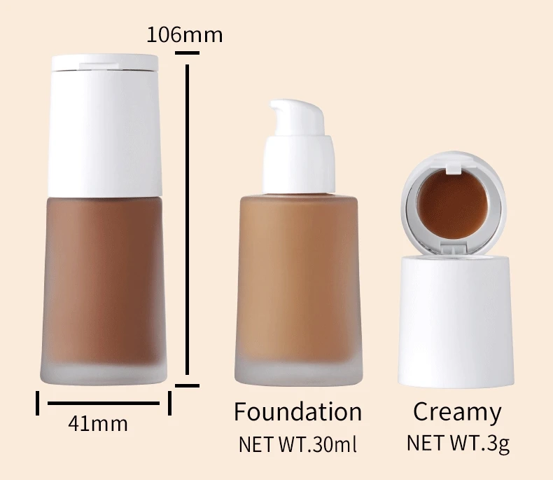 Customized Neutral Foundation Concealer One Bottle Dual Purpose Isolation Cream No LOGO Foundation Powder Makeup with Mirror