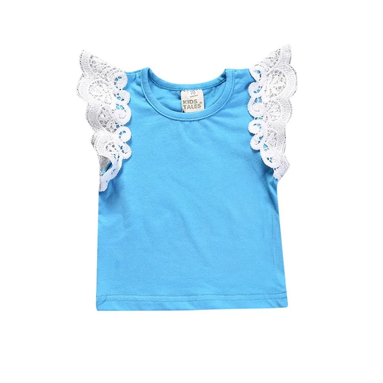 Hot style summer T-shirt new style baby lace candy fly sleeve vest