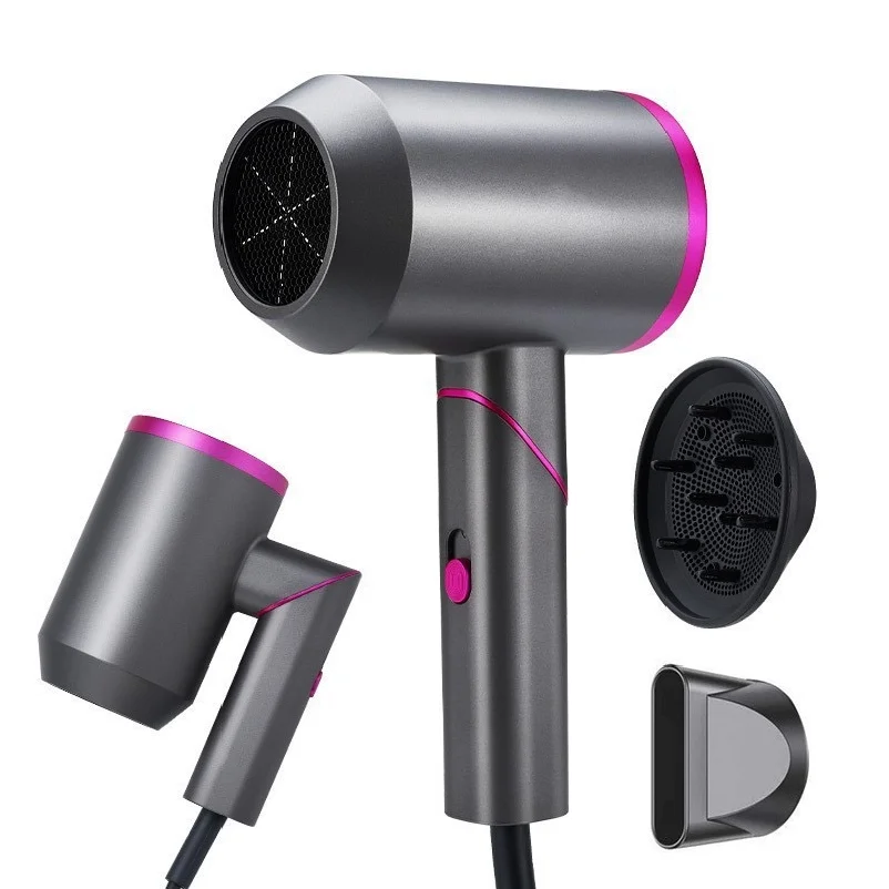Salon High Power Hair Dryer 2400w 2100w High Speed Hairdressing With 2 Diffusers Blow Dryer