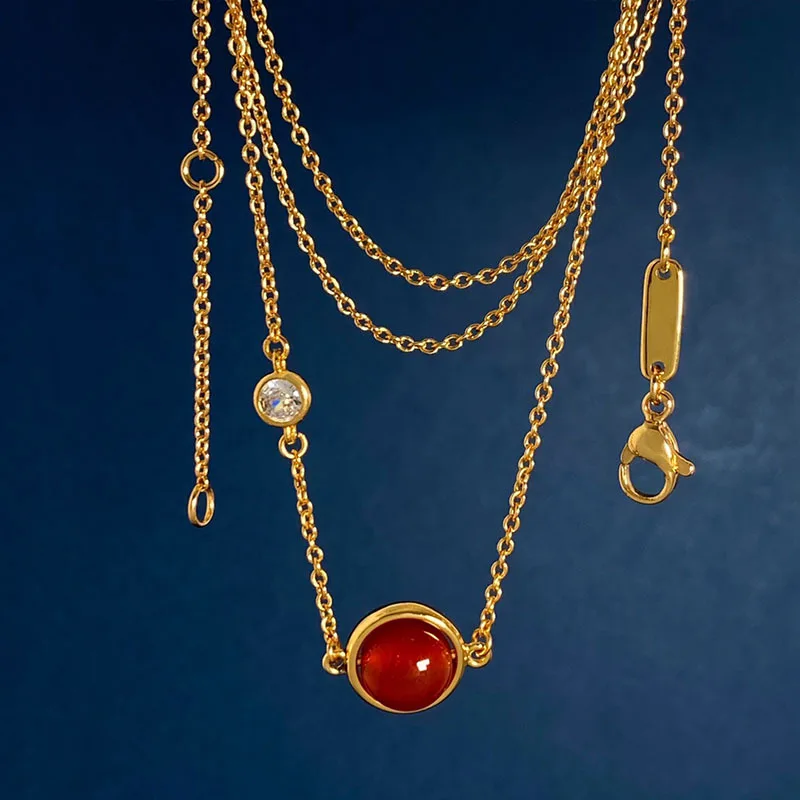 Lucky Fortune Rotate Bead Natural Onyx Malachite Round Solitaire Diamond Necklace