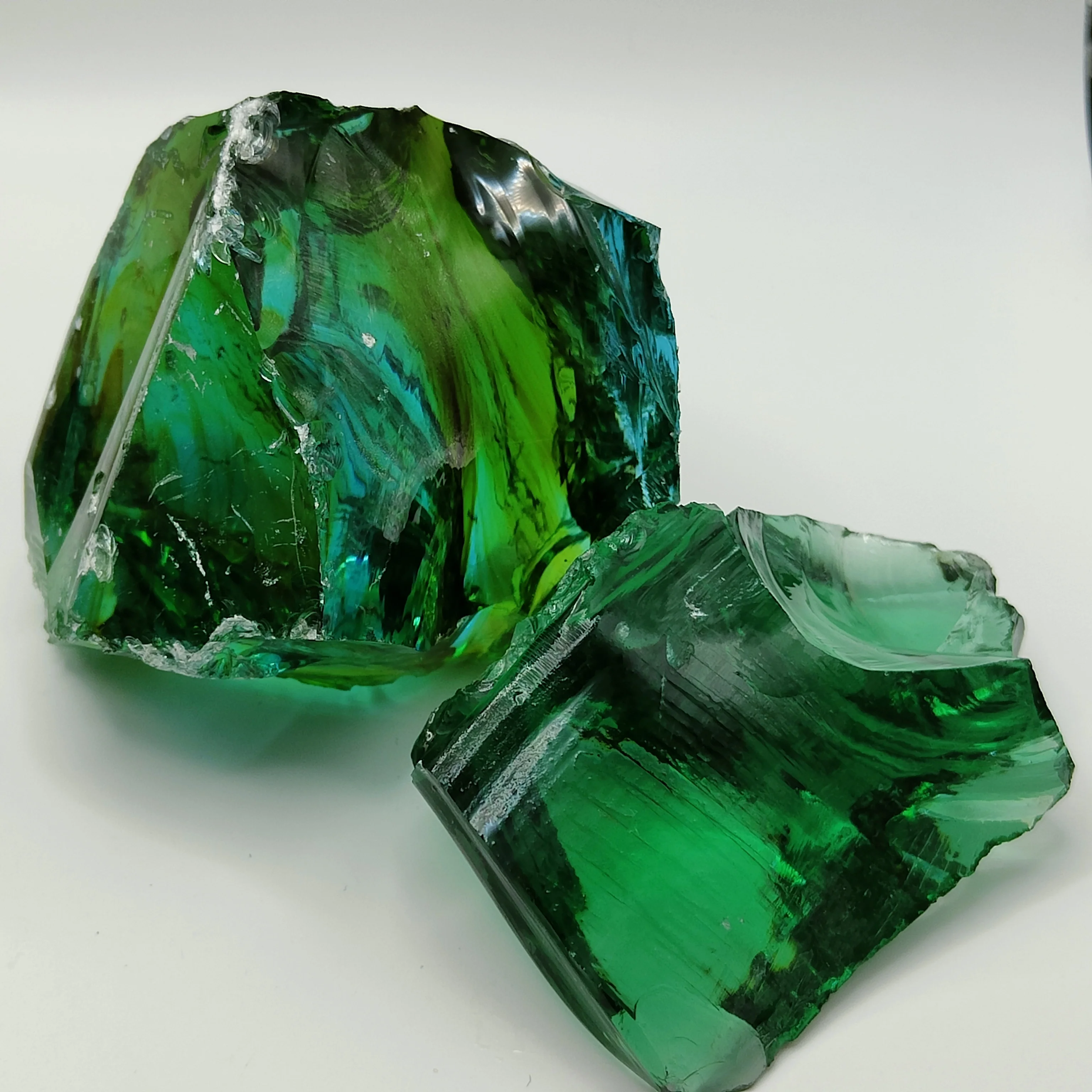 Wholesale slag colored broken glass stone for lighting landscape gabion decoration