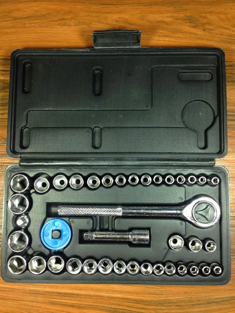 40 Piece Socket Set Auto Repair Socket Set Socket Wrench Carrying Tool Kit Mechanic Telecommunication Tool Set
