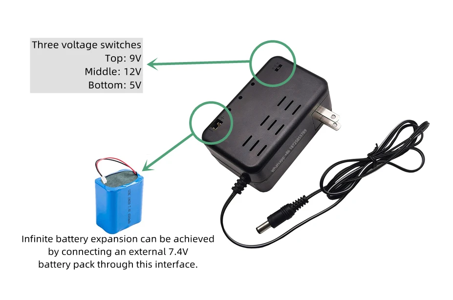 Adjustable Wall Mounted Mini Dc Ups 12V 9V 5V2A Lithium Battery Backup Wifi Router CCTV Portable Power Monitoring Supply adapter