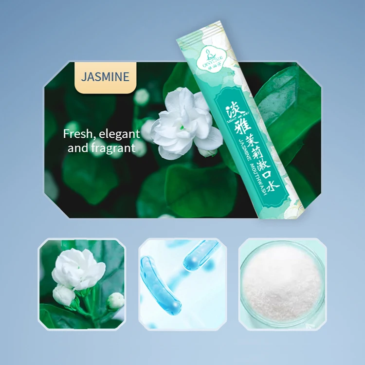 New trend Mouthwash  Ingredients Clean And Remove Bad Breath jasmine flavor Mouthwash Sachet OEM