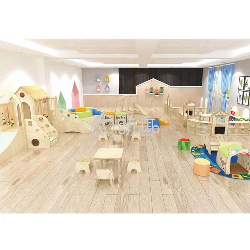 Moetry Plywood School Bus Playhouse Reading Booth Daycare Small Indoor Wooden Playground