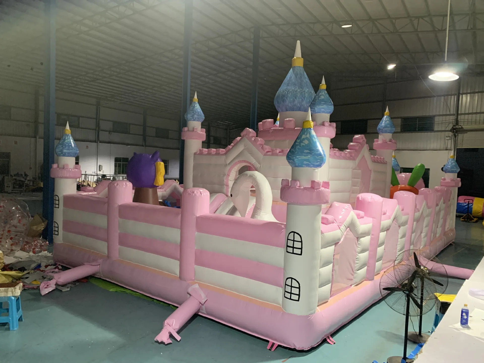 Giant Inflatable Pink Indoor Playground Park For Kids,Cute Funny Inflatable Pink Castle Bounce House Playground Indoor For Girls
