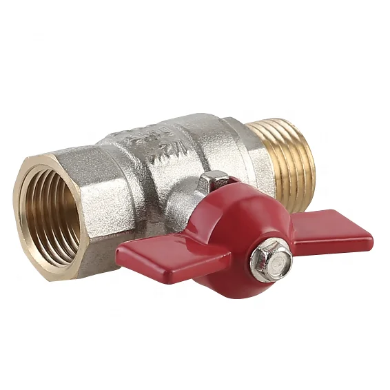 1/2 inch 3/4 inch 1 inch Female Male PN25 Brass Ball Valve with Red Butterfly Handle