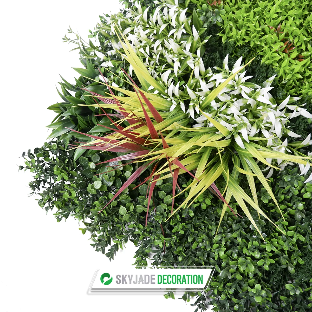 SKYJADE Splendid 100*100cm Artificial Grass & Outdoor Plant Decoration Wall Boxwood Splicing Indoor Luxury Moss Plastic Powder
