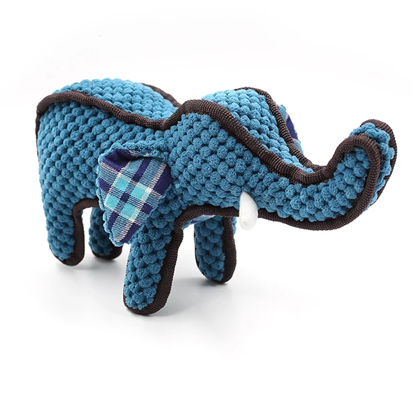 
Eco-Friendly tough blue elephant Pet Toy Squeaky Dogs Plush Toys 