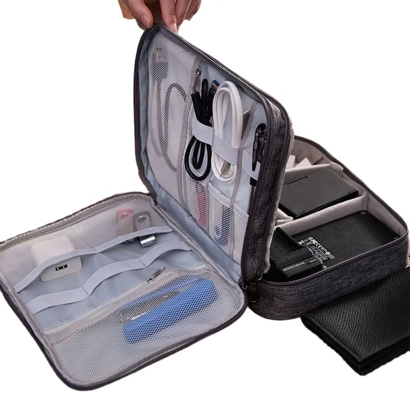 Electronic Organizer Pouch Bag 3-layer digital USB cable storage bag Phone Accessories Storage Organizer Bag waterproof portable