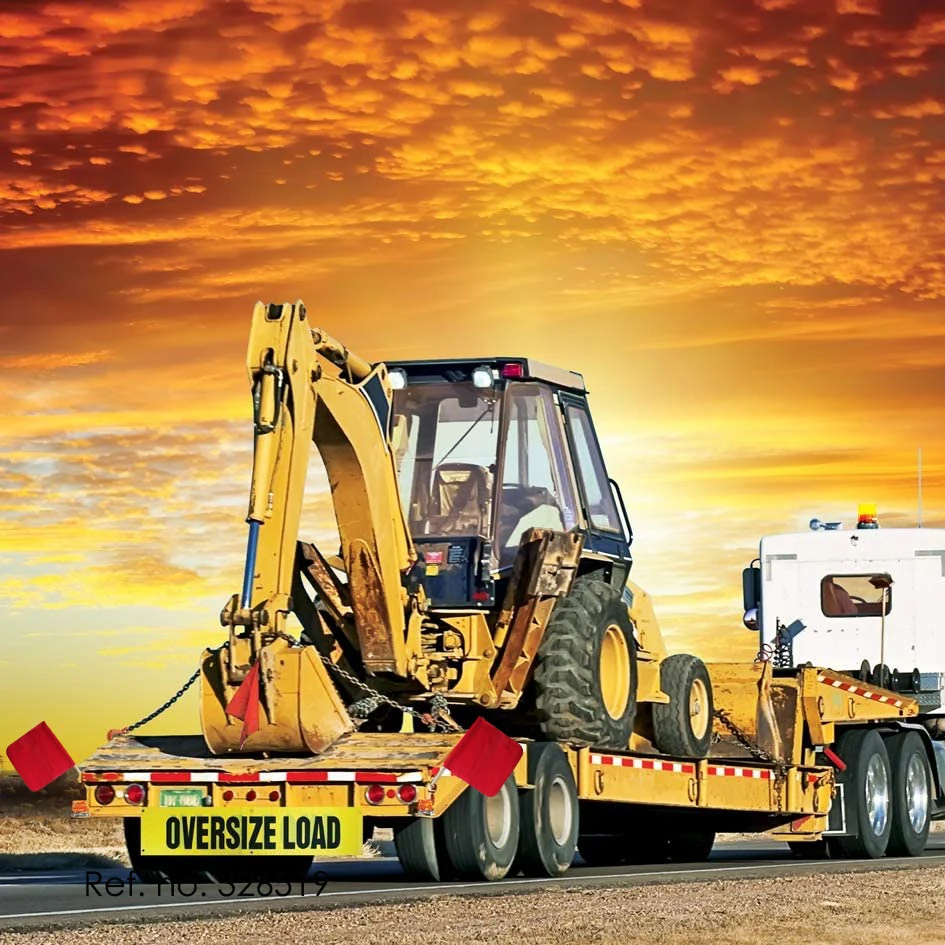 FMCSA 393.87 approved 18 x 18 Inch Red Soild Cotton Safety Flag With Wooden Dowel