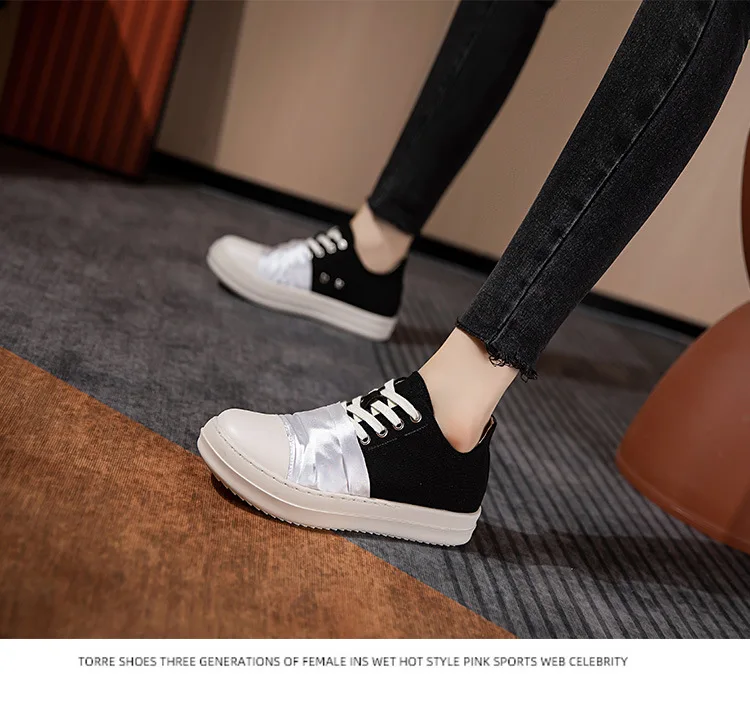 Ready to ship trendy fashion summer boots canvas patchwork women flat walking style shoes