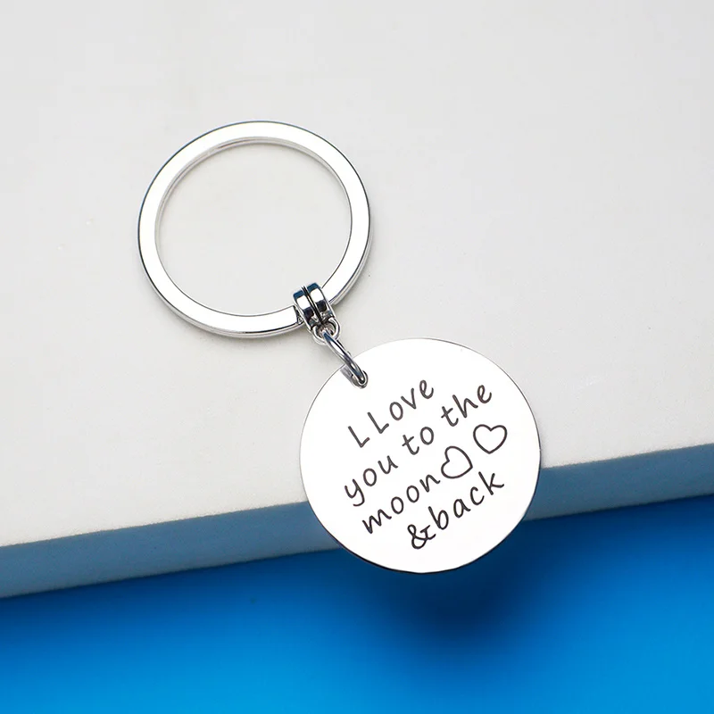 Fashion Engraved Forever Promise Keyring Couples Boyfriend Husband Anniversary Gift Keychain Jewelry Women Men Key Fob