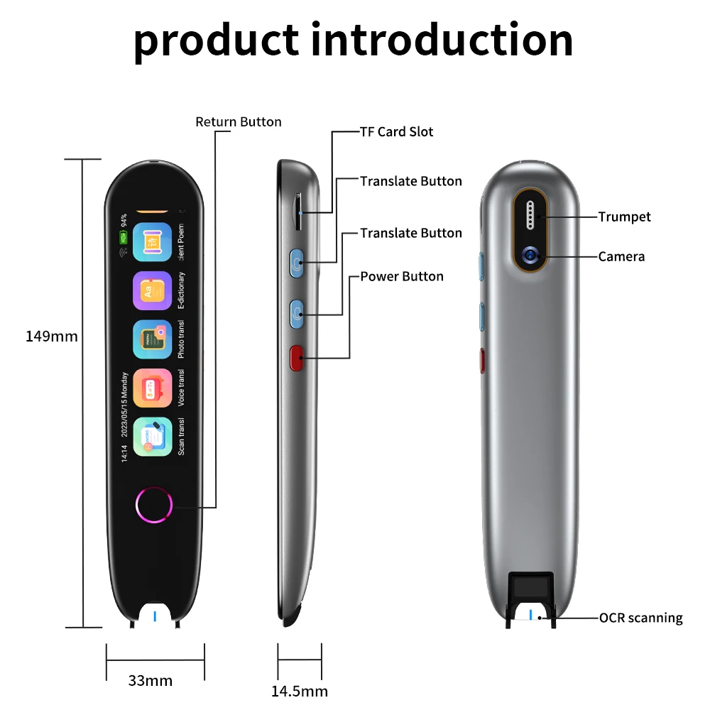 Customized Scan Translator Pen customized logo Voice Translation Device Multi-language Excerpt And Save Dictionary Scanner Pen