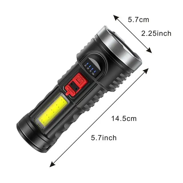new product ideas 2024 COB led flashlight torch light flashlights plastic with batteries