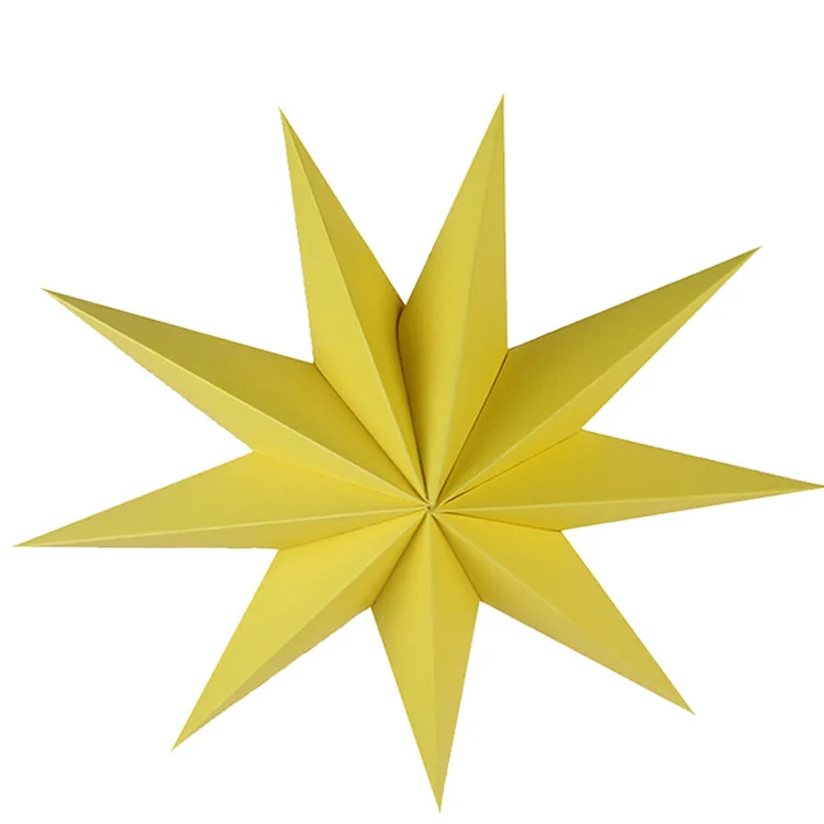 Customized 9 Pointed Printed Christmas Hanging Decoration Paper Star Lantern