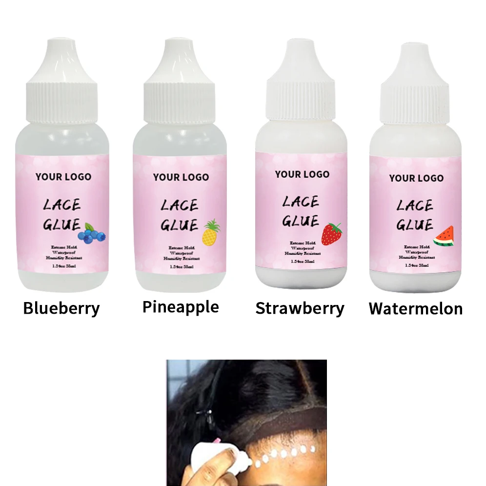 fruity odour pineapple waterproof wig lace glue Custom private label durable adhesive hair extension hair glue