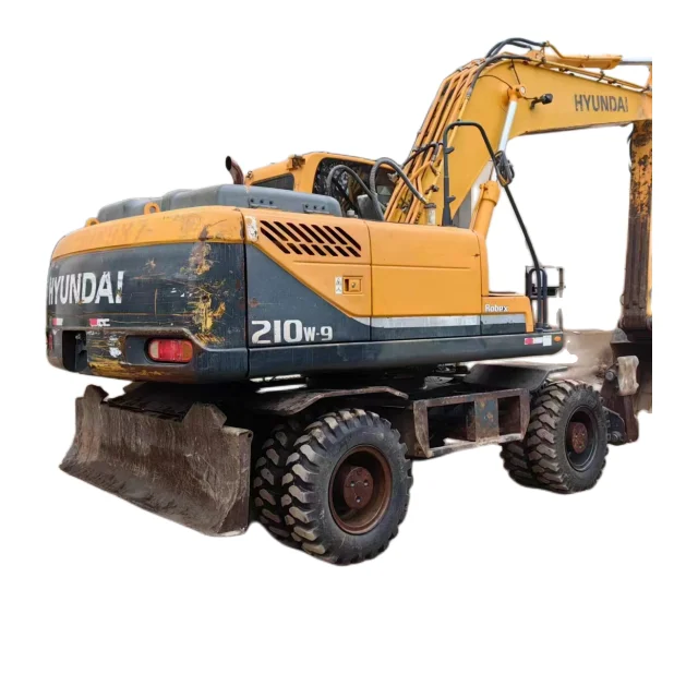 Professional second-hand excavator Hyundai original Hyundai 210w-9 wheel excavator 21tons affordable
