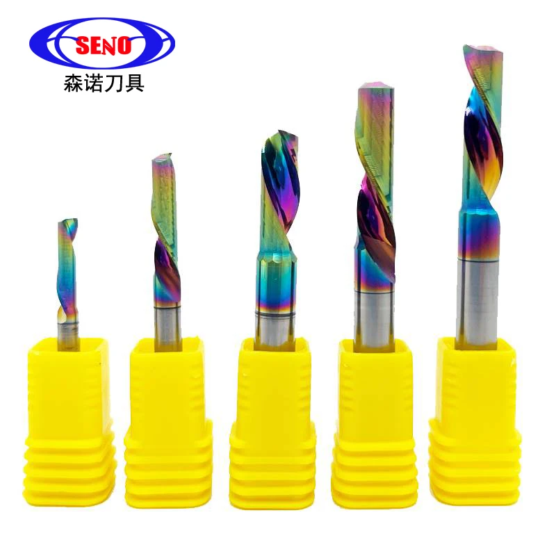 Carbide DLC coated Single Flute End Mill Spiral End Mill For Woodworking Cutting Tool